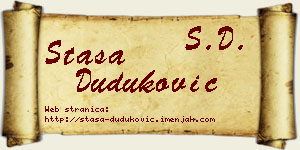 Staša Duduković vizit kartica